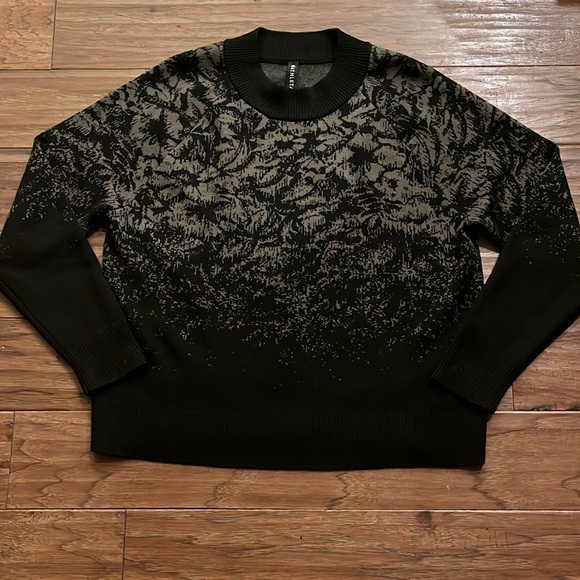 Athleta Jacquard Textured Crewneck Merino Wool Blend Sweater Size L - Picture 1 of 12